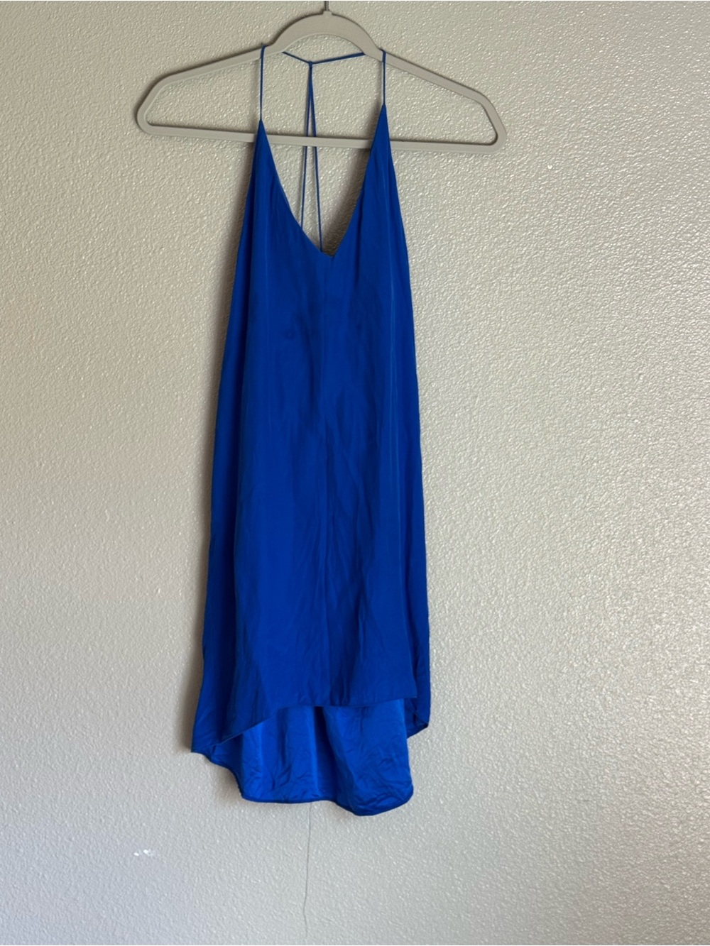 Amanda Uprichard Cobalt Blue High-Low Slip Dress
